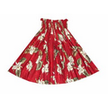 Red Ladies Hawaiian Tropical Print Hula Skirt
